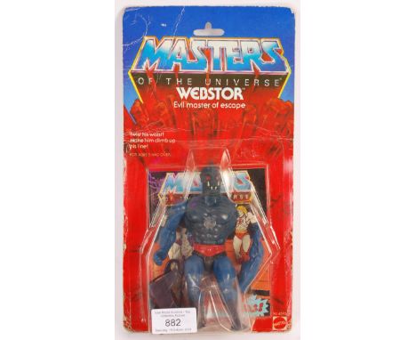 An original vintage Mattel made MOTU Masters Of The Universe carded action figure ' Webstor - Evil Master Of Escape '. The fi