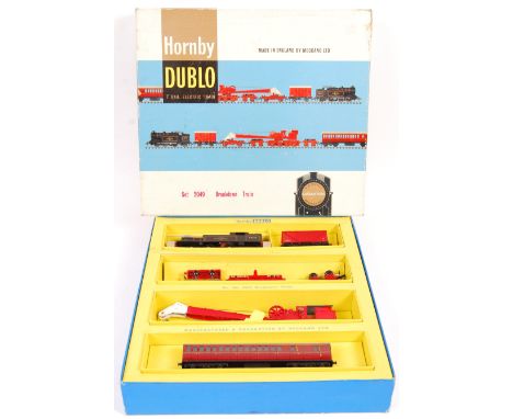 A rare vintage Hornby Dublo made 00 gauge model railway trainset set No. 2049 ' Breakdown Train '. Appears complete, with con