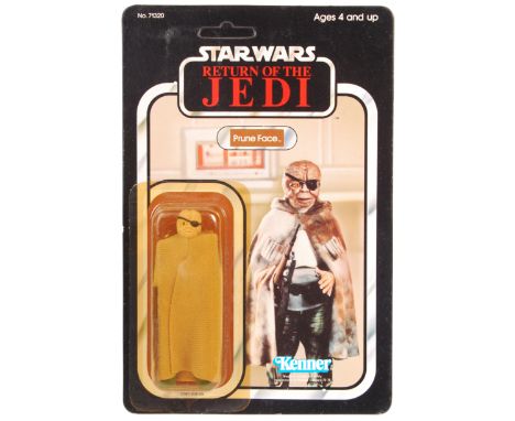 An original vintage ex-shop stock condition 1983 Kenner made Star Wars carded MOC action figure ' Prune Face '. Factory seale