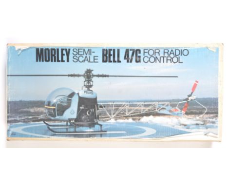 A rare vintage Morley made ' Bell 47G ' RC radio controlled model helicopter kit. Appears as new, and unused. Presumed and be