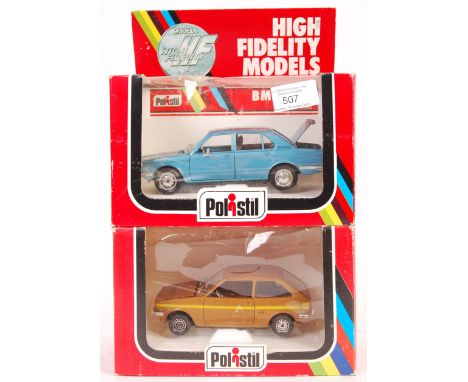 Two original vintage Polistil made High Fidelity Models 1/25 scale boxed diecast models comprising: S688 BMW 525 and S675 For