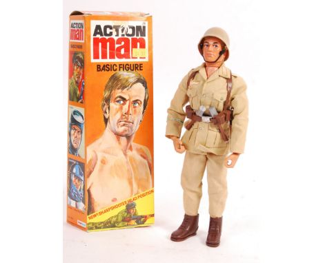 A rare original vintage Palitoy made Action Man figure. Dressed in the ' Afrika Korps Lance Corporal ' WWII German Nazi outfi