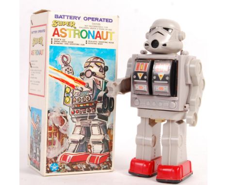 A rare vintage Made In Hong Kong battery operated ' Super Astronaut ' Robot figure. Plastic construction, clearly based on a 