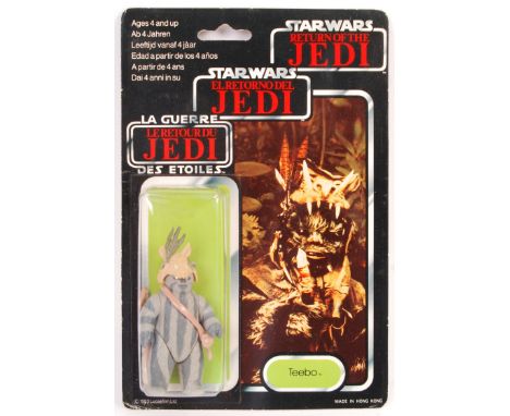 An original vintage 1983 Palitoy made Star Wars carded MOC action figure ' Teebo '. Factory sealed upon it's original 79 back