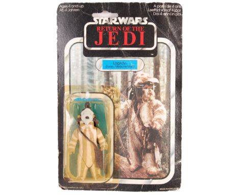 An original vintage 1983 Palitoy made Star Wars carded action figure ' Logray - Ewok Medicine Man '. Upon it's original 65 ba
