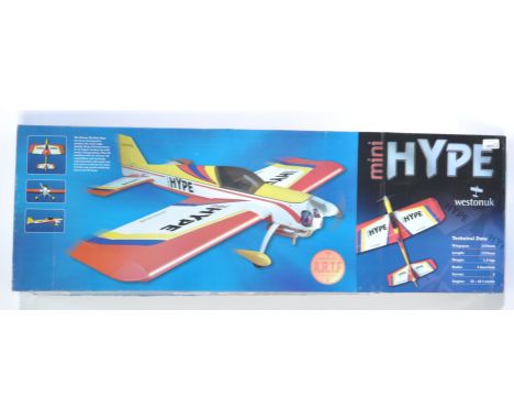 A WestonUK made ' Mini Hype ' RC radio controlled model aeroplane / plane. Appears as new, unused and complete (unchecked). W