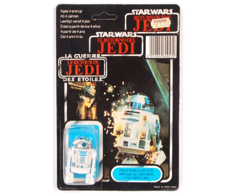 A rare vintage Kenner made Star Wars ' The Power Of The Force ' carded action figure ' Artoo-Detoo ( R2D2 ) With Pop-Up Light