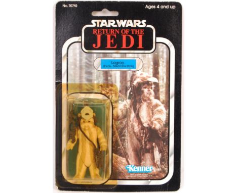 An original vintage 1983 Kenner made Star Wars carded MOC action figure ' Logray - Ewok Medicine Man '. Factory sealed upon i
