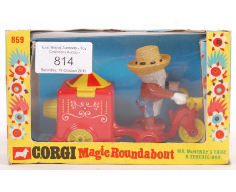 An original vintage Corgi Toys made Diecast model No. 859 ' Magic Roundabout Mr McHenry's Trike &amp; Zebedee '. Model appear