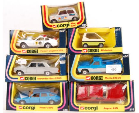 A good collection of 7x assorted boxed original vintage Corgi Toys made diecast models comprising: 493 Mazda B1600, 285 Merce