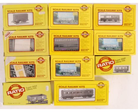 A collection of 11x assorted Ratio made 00 Gauge model ' Scale Railway Kits ' to include; 542 BR Clayhood Wagon, 5091 12 Ton 