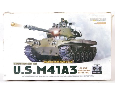 A Heng Long made 1/16 scale RC radio controlled ' US M41A3 ' model tank. Highly detailed, with full light, sound and BB firin