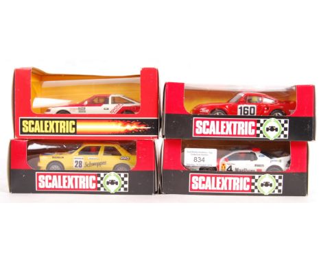 A collection of 4x original vintage made in Spain Spanish Scalextric 1/32 scale slot car racing models comprising: 4080 Ford 