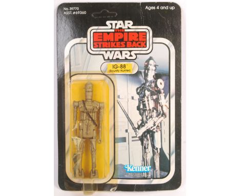 An original vintage 1980 Kenner made Star Wars carded MOC action figure ' IG-88 Bounty Hunter '. Factory sealed upon it's ori