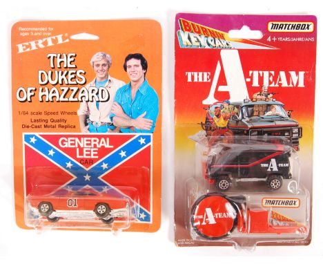 Two original vintage 1980's carded TV &amp; Film related carded / boxed diecast models - ERTL ' Dukes Of Hazzard ' and a Matc