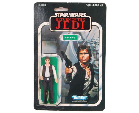 An original vintage Kenner made 1983 Star Wars carded MOC action figure ' Han Solo '. Factory sealed upon it's original 65 ba