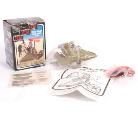 A rare original unused Palitoy made vintage Star Wars minirig action figure playset ' One Man Sail Skiff Vehicle '. Appears m