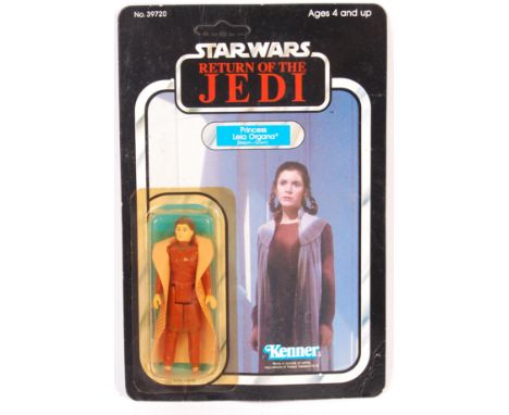 An original vintage 1983 Kenner made Star Wars carded MOC action figure ' Princess Leia Organa ( Bespin Gown ) '. Factory sea