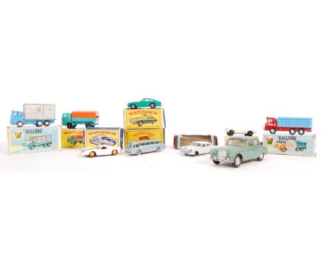 A collection of 8x assorted scale diecast model vehicles to include; Matchbox Lesney; 41 Ford G.T. Racing Car, 75 Ferrari Ber