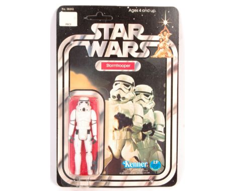 An original vintage ex-shop stock condition 1977 Kenner made Star Wars carded MOC action figure ' Stormtrooper '. Factory sea