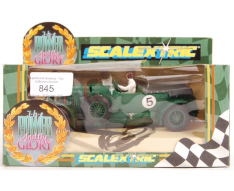 An original Scalextric 1/32 scale slot car racing model ' The Power &amp; The Glory ' special edition C305 Bentley . Green, w