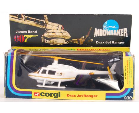 An original vintage Corgi made James Bond 007 film related boxed diecast model No. 930 ' Drax Jet Ranger ' Helicopter from Mo