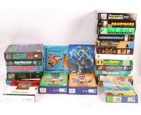 A collection of 25x vintage PC CD Rom computer video games and expansions big boxes to include; Half Life Generation, The Set