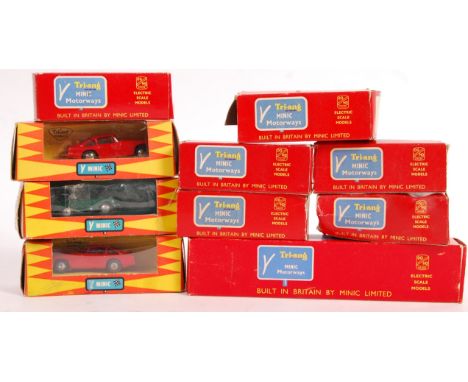 A collection of x10 original vintage Tri-ang / Triang Minic Motorways vehicles - all boxed (some incorrectly) - to include; A