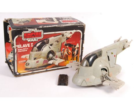 An original vintage Palitoy made Star Wars action figure playset ' Slave I - Boba Fett's Spaceship.' Appears complete, includ