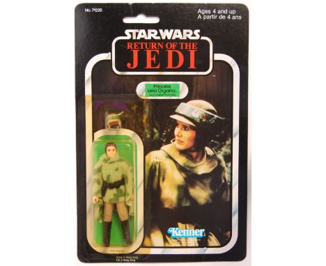 An original vintage 1983 Kenner made Star Wars carded MOC action figure ' Princess Leia Organa In Combat Poncho '. Factory se