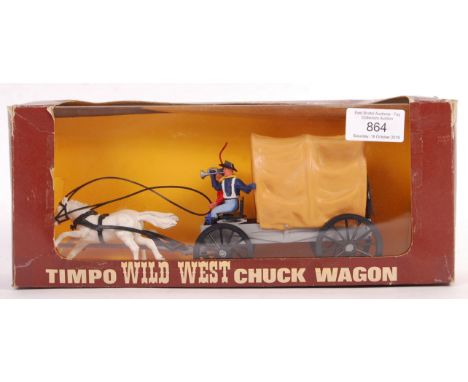 An original vintage rare Timpo Toys made plastic ' Wild West ' series boxed ' Chuck Wagon ' No. 273. Appears complete with bo