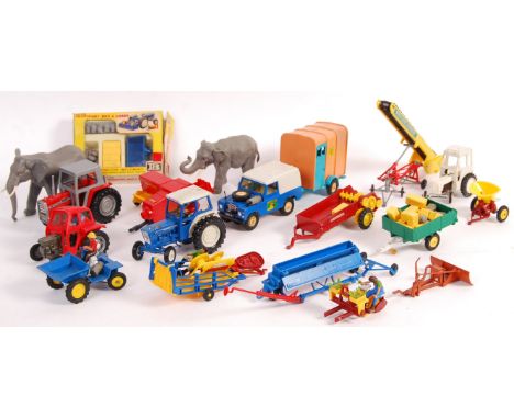 A collection of original vintage Britains Ltd made diecast models mostly from the Farm Series to include various tractors, La