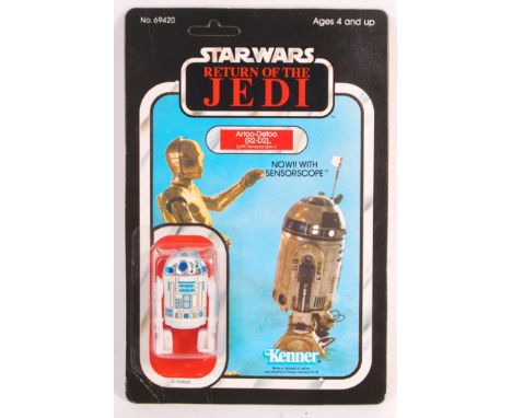 An original vintage 1983 Kenner made Star Wars carded MOC action figure ' Artoo-Detoo R2-D2 ' with Sensorscope. Factory seale