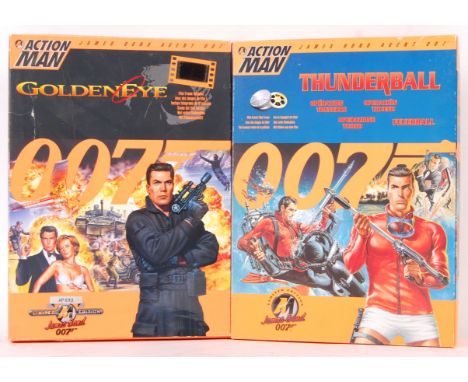 Two Hasbro made Action Man ' James Bond 007 ' 1/6 scale action figures. ' GoldenEye ' and ' Thunderball '. Both appear factor