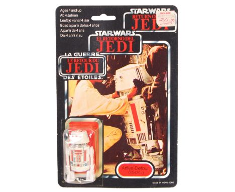 An original vintage 1983 Palitoy made Star Wars carded MOC action figure ' Arfive Defour ( R5-D4 ) '. Factory sealed upon it'
