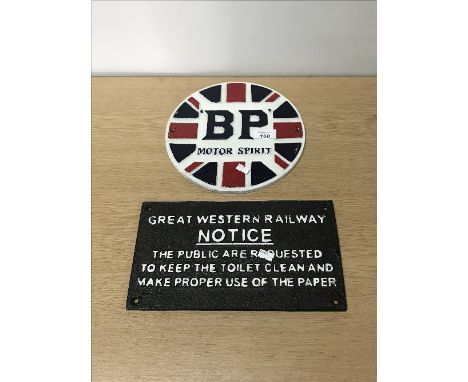 2 METAL RETRO SIGNS GWR&BP