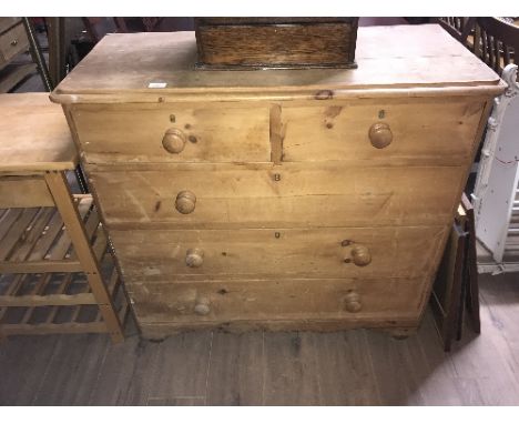 VINTAGE PINE 2 OVER 3 DRAWER CHEST 106CM W