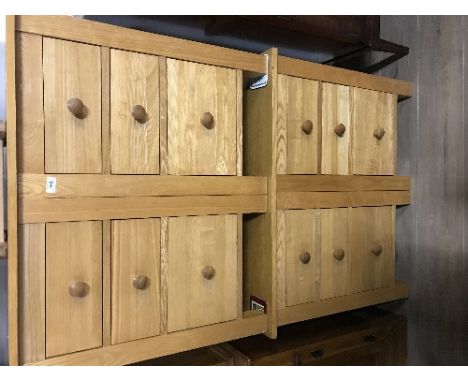 1 PAIR LIGHT OAK 6 DRAWER CHESTS W97CM