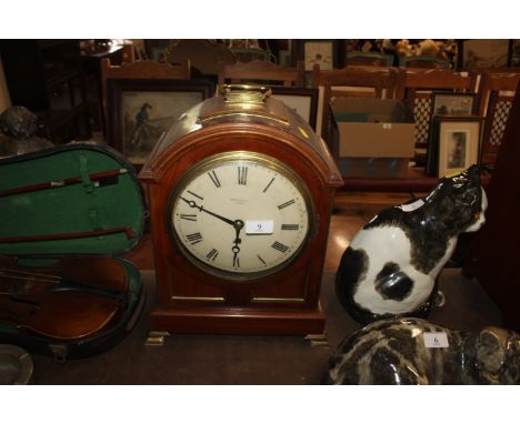A mahogany and brass cased Maple &amp; Co. bracket clock with fuse&eacute; movement