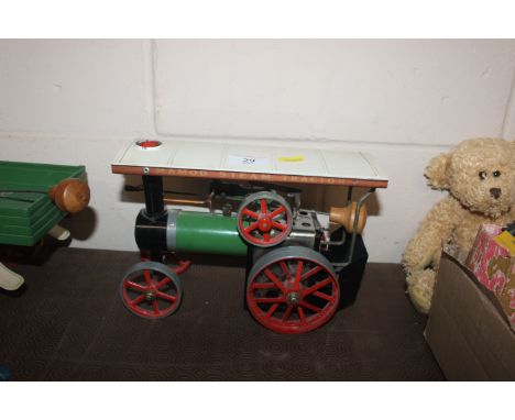 A Mamod spirit fired model of a steam tractor