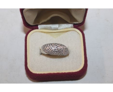 A 9ct white gold and cubic zirconia dome ring, ring size M/N, approx. 3gms 