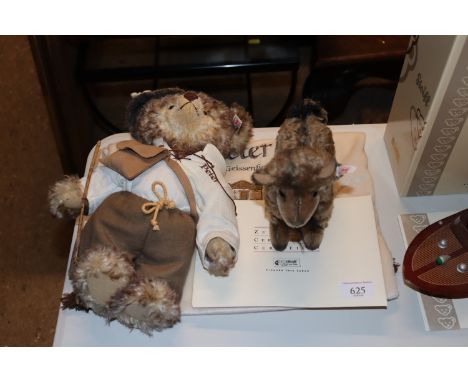 A Steiff "Peter" bear and lamb with carrying bag and certificate 