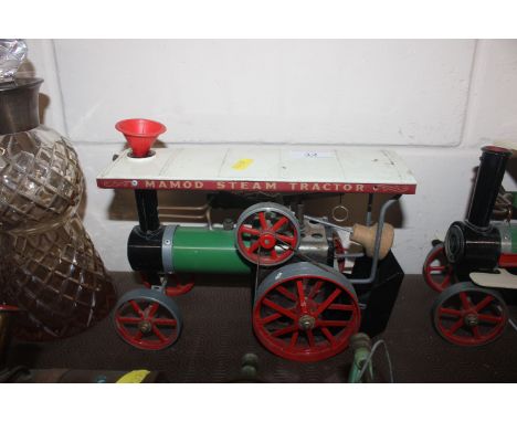 A Mamod spirit fired model of a steam tractor 