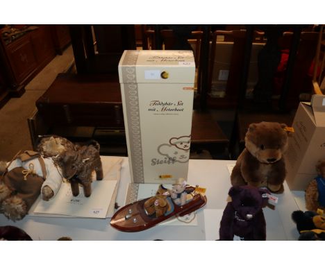 A Steiff motorboat Teddy bear set with box and certificate 