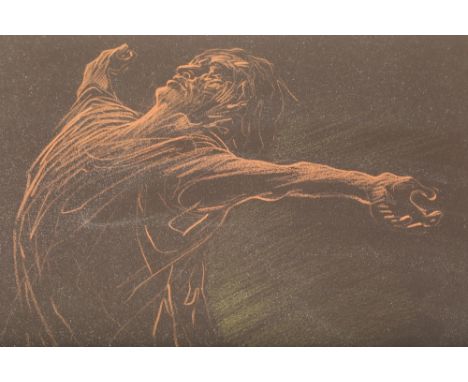 Peter Howson OBE (Scottish born 1958) ARR Framed wax crayon on paper, signed lower right 'Get A Grip' 20cm x 28cm