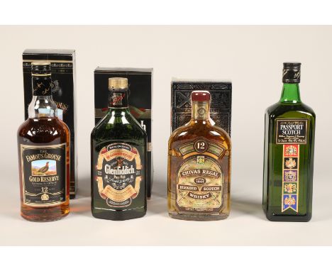 The Famous Grouse gold reserve blended Scotch whisky, 12 year old, 750ml, 43% vol with cardboard box Glenfiddich pure malt Sc