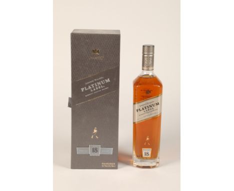 Johnnie Walker platinum label blended Scotch whisky, aged 18 years with cardboard case, 750ml, 40% volPlease note - This lot 