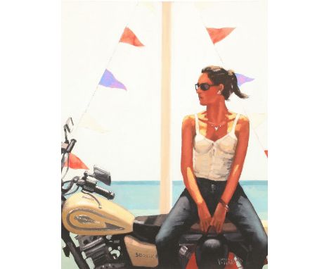 Jack Vettriano OBE (Scottish born 1951) Framed artists proof print, signed lower right 'La Fille A La Moto' 38cm x 30cm