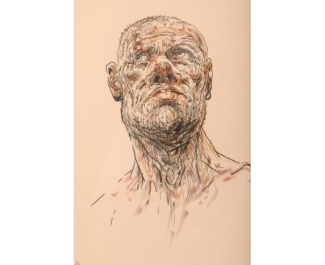 Peter Howson OBE (Scottish born 1958) ARR Framed mixed media, signed lower left Head Study 29.5cm x 22cm