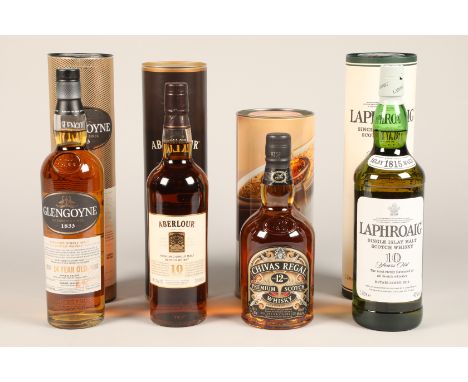 Laphroaig single Islay malt Scotch whisky, 10 year old, 1 litre, 40% vol with cardboard tube Glengoyne Highland single malt S